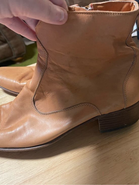 VERO CUOIO MEN ANKLE BOOTS Light BROWN LEATHER MADE IN ITALY ?? SIZE 42 main image 9